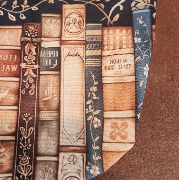 Floral And Book Print Tote Bag - Picture 2 of 6